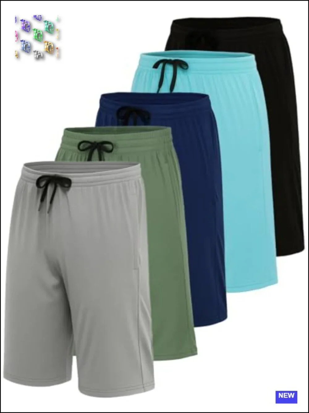 5 Pack Men's Quick Dry Athletic Shorts with Pockets 9